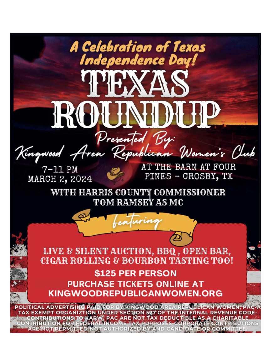 Texas Roundup Presented by Kingwood Area Republican Women - Harris ...